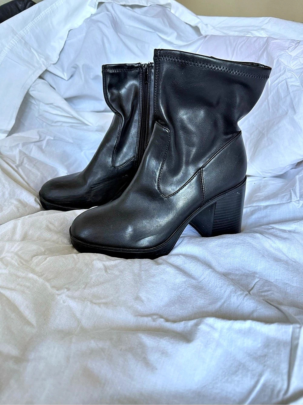Black Heeled Ankle Boots Like New